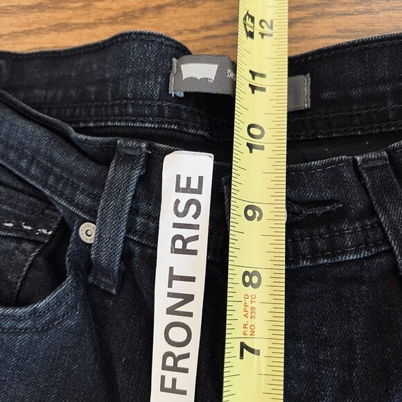Levi's 505 Women's Denim Jeans Size 8 Black Mid Rise Straight Leg Stretch - Picture 9 of 11